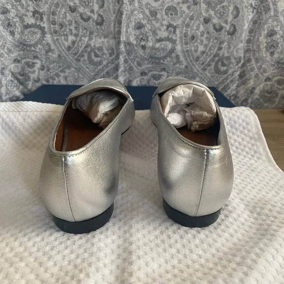 Malone Souliers Bruni Flats Color Silver Size 35- 4.5Hand Made In Italy